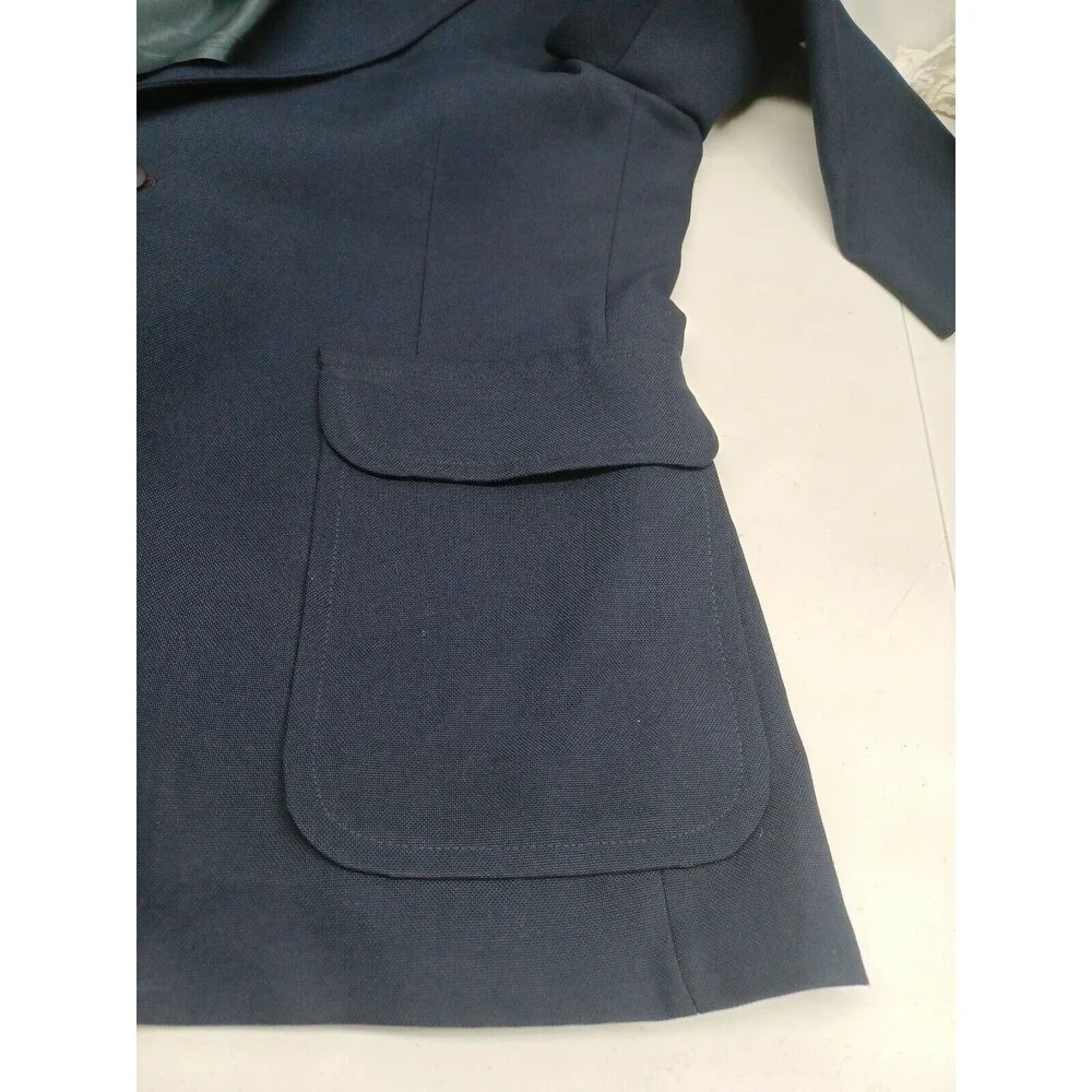 Vtg JC Penney Quad Mens Navyblue Sport Coat Blazer Jacket 2 button 46